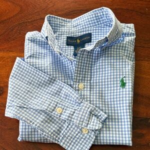 Ralph Lauren Blue Checkered Kids Button Down Shirt
